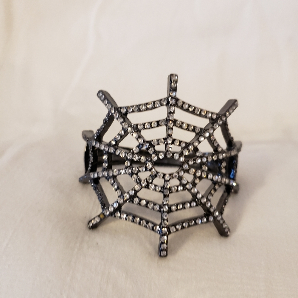 Rhinestone Spider Web Bracelet